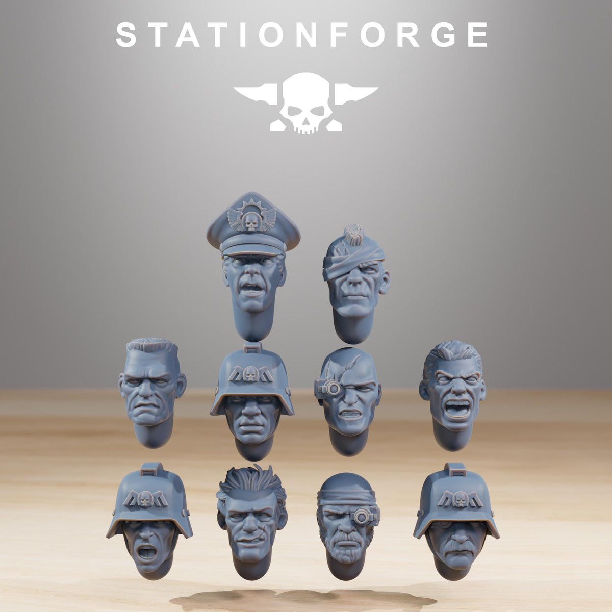 GrimGuard Combatants from StationForge/10 Wargame Miniatures +Gratis Bases