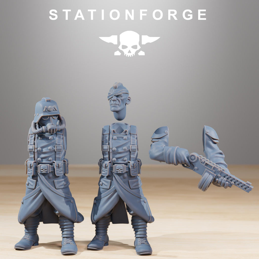 GrimGuard Combatants from StationForge/10 Wargame Miniatures +Gratis Bases
