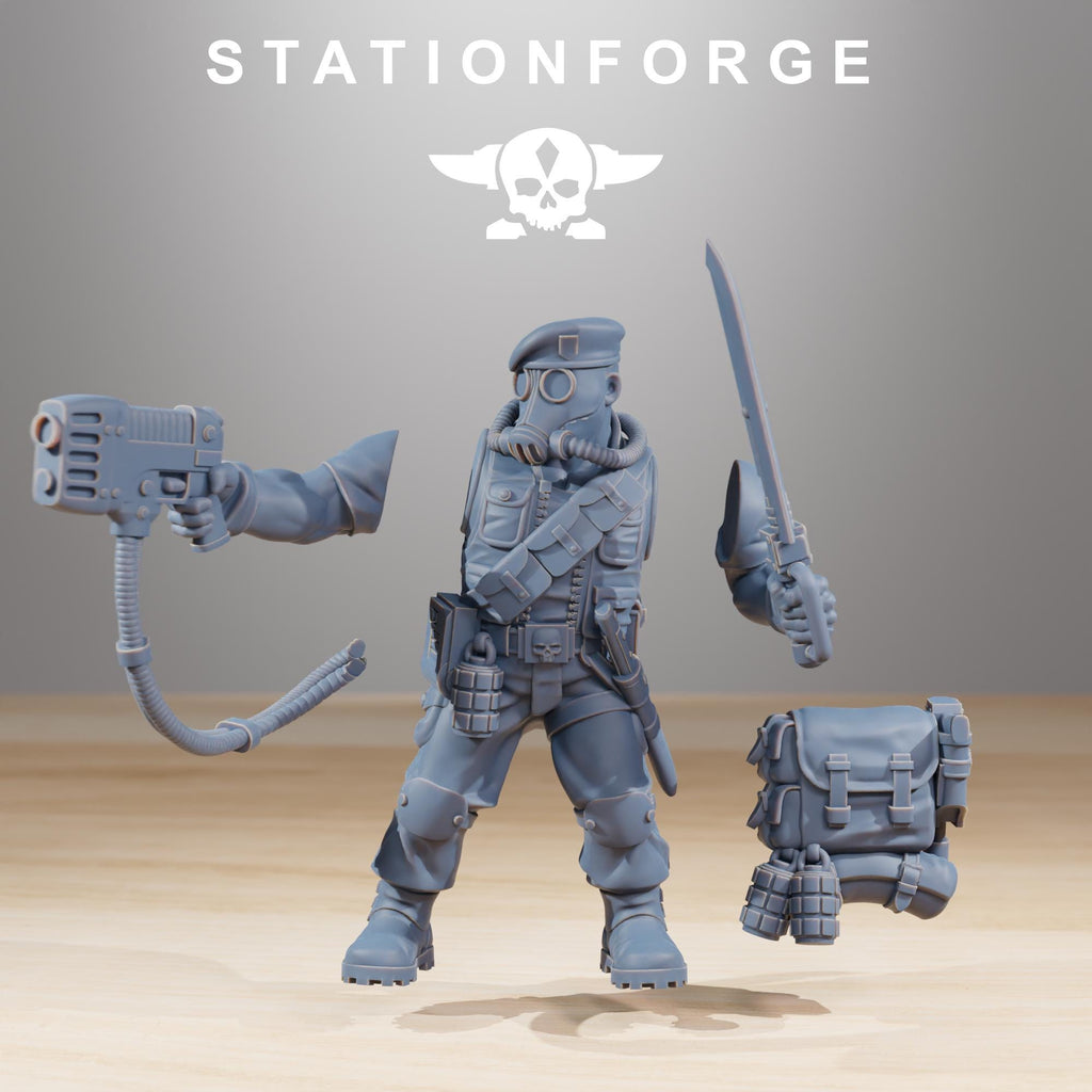 GrimGuard Jungle Fighters from StationForge/10 Wargame Miniatures +Gratis Bases