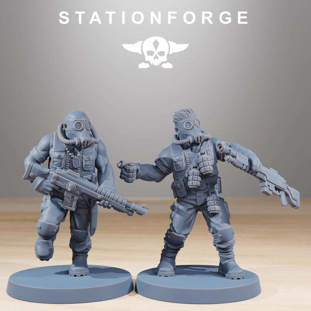 GrimGuard Jungle Fighters from StationForge/10 Wargame Miniatures +Gratis Bases