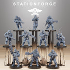 GrimGuard Jungle Fighters from StationForge/10 Wargame Miniatures +Gratis Bases