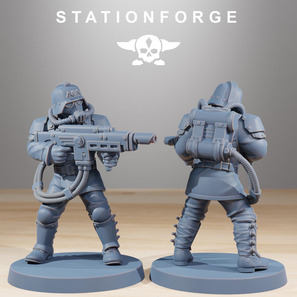 GrimGuard Commandos from StationForge/10 Wargame Miniatures +Gratis Bases