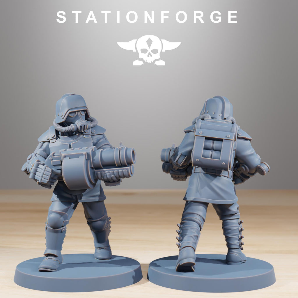 GrimGuard Commandos from StationForge/10 Wargame Miniatures +Gratis Bases