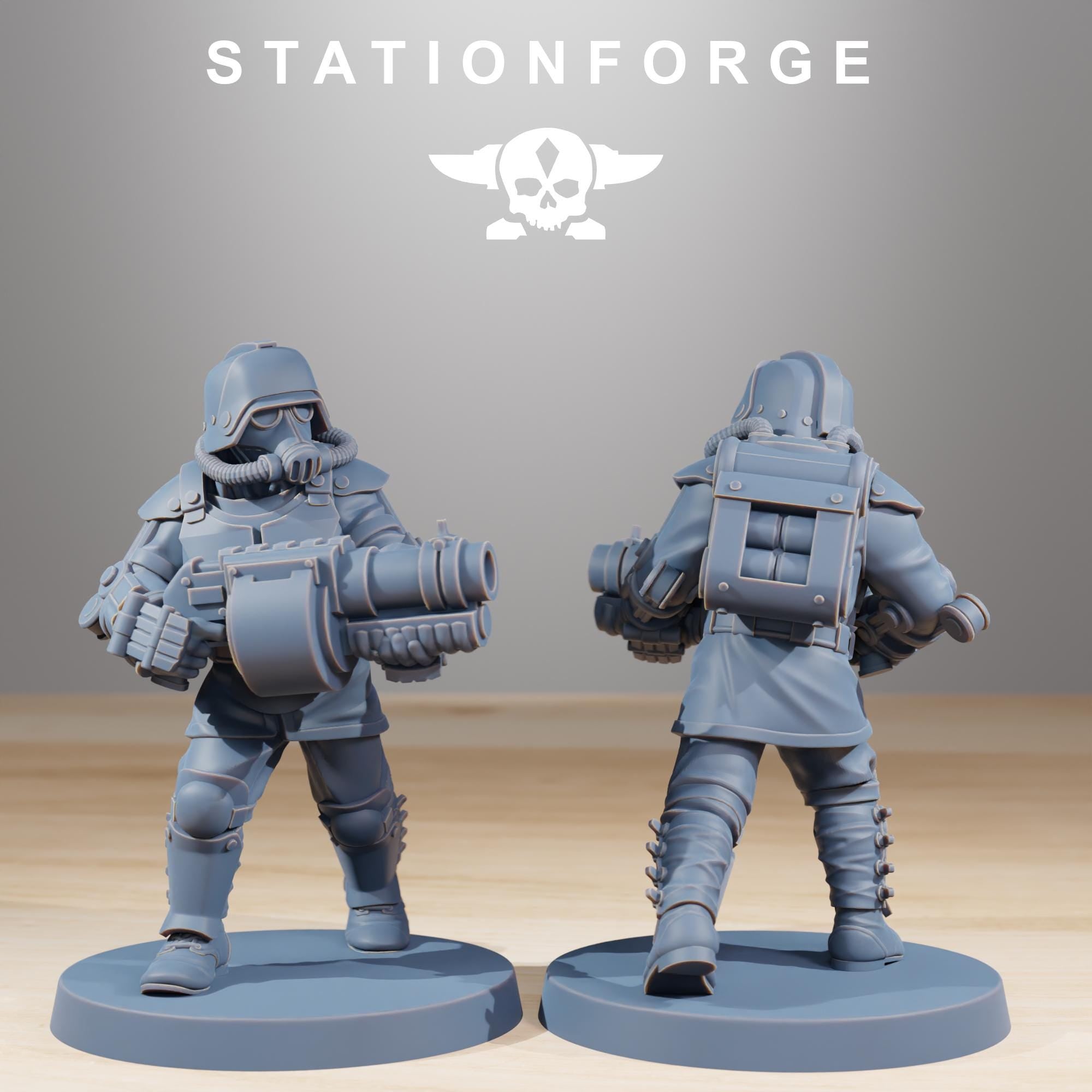 GrimGuard Commandos from StationForge/10 Wargame Miniatures +Gratis Bases