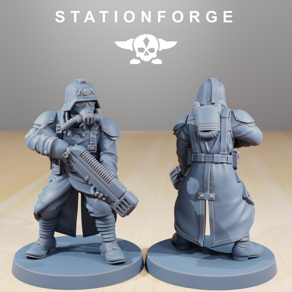 GrimGuard Command Force from StationForge/5 Wargame Miniatures +Gratis Bases