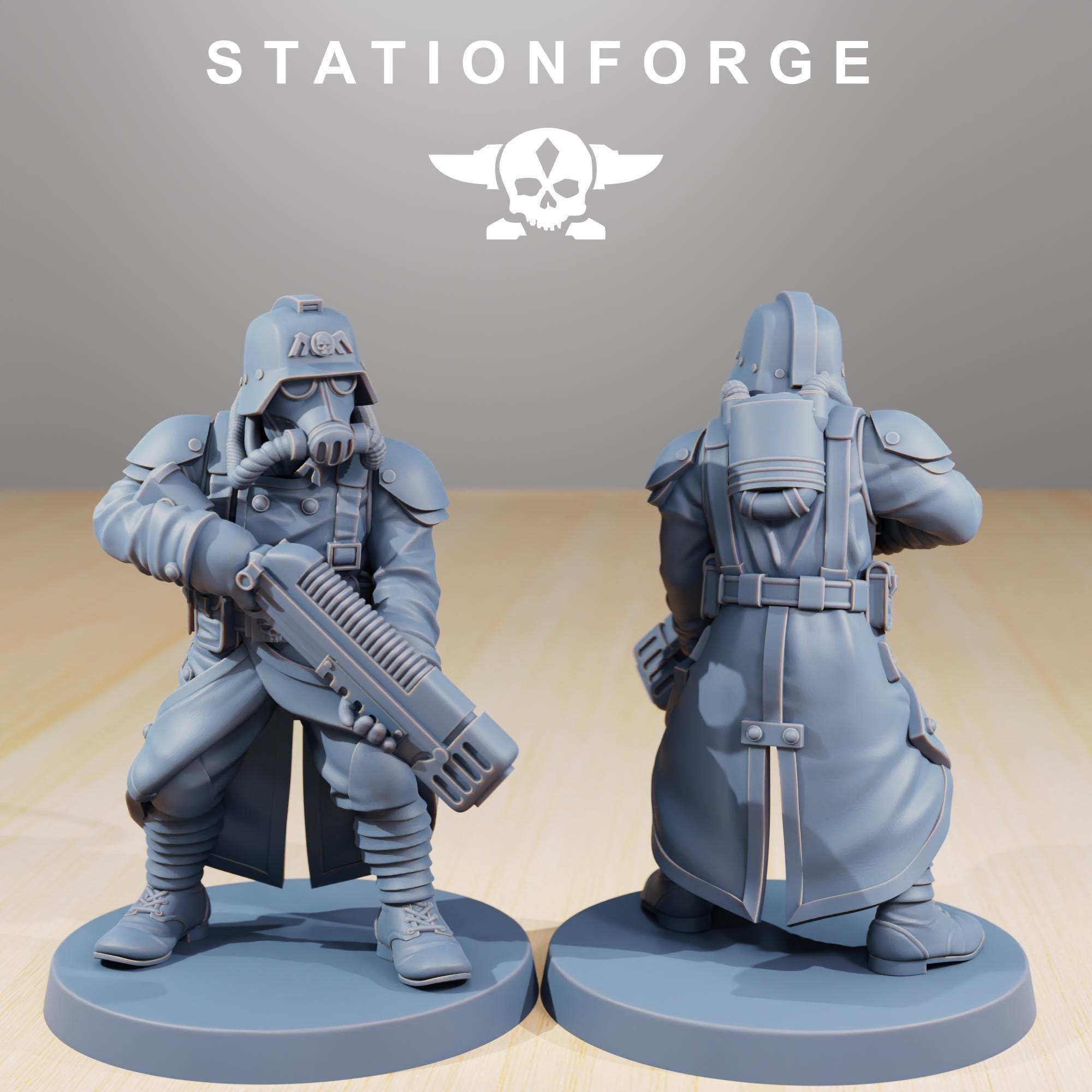 GrimGuard Command Force from StationForge/5 Wargame Miniatures +Gratis Bases