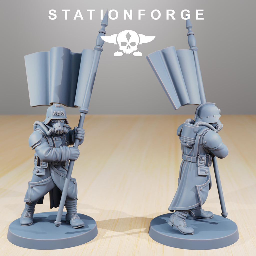 GrimGuard Command Force from StationForge/5 Wargame Miniatures +Gratis Bases