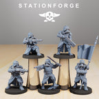 GrimGuard Command Force from StationForge/5 Wargame Miniatures +Gratis Bases
