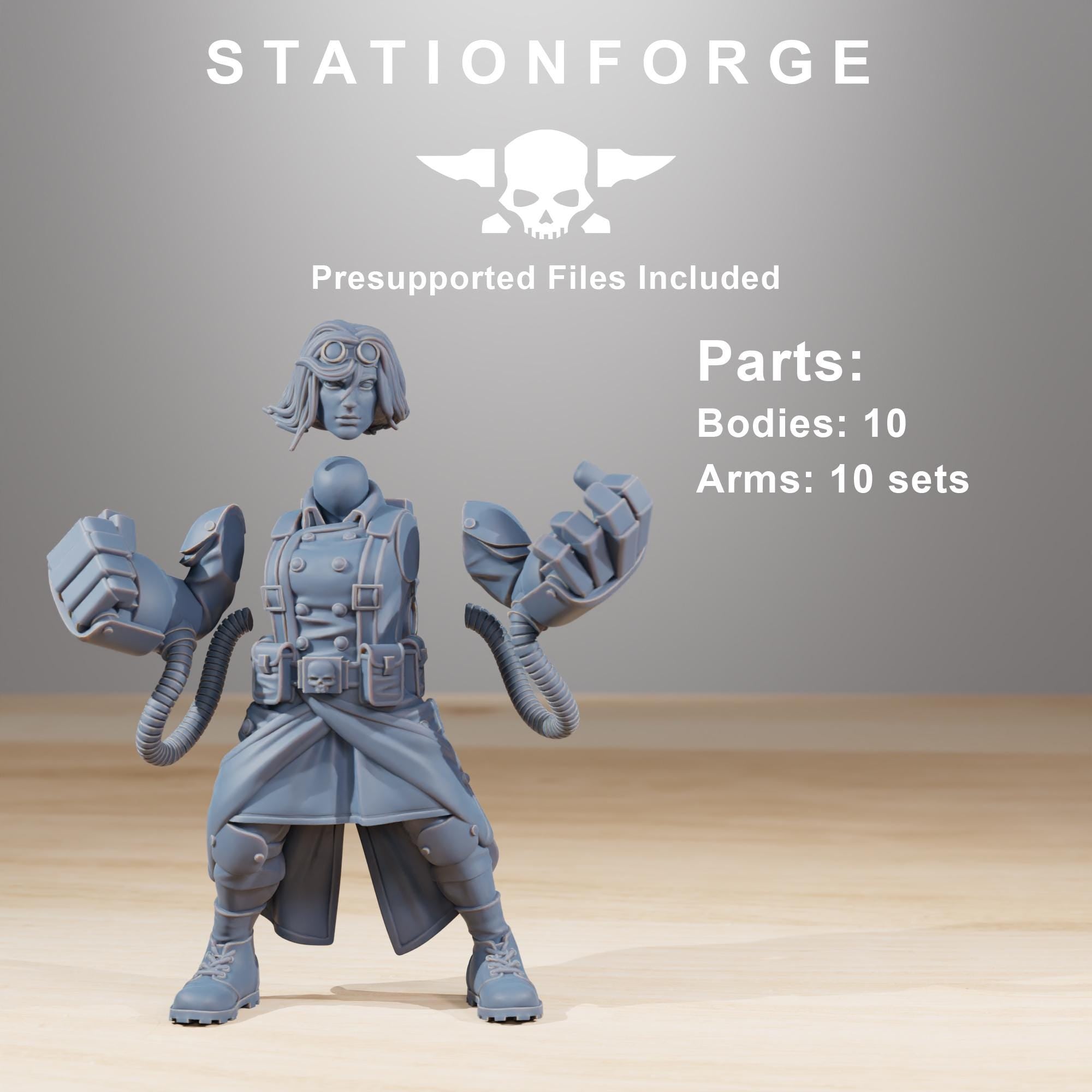 GrimGuard Sisters of War from StationForge/10 Miniatures +Gratis Bases