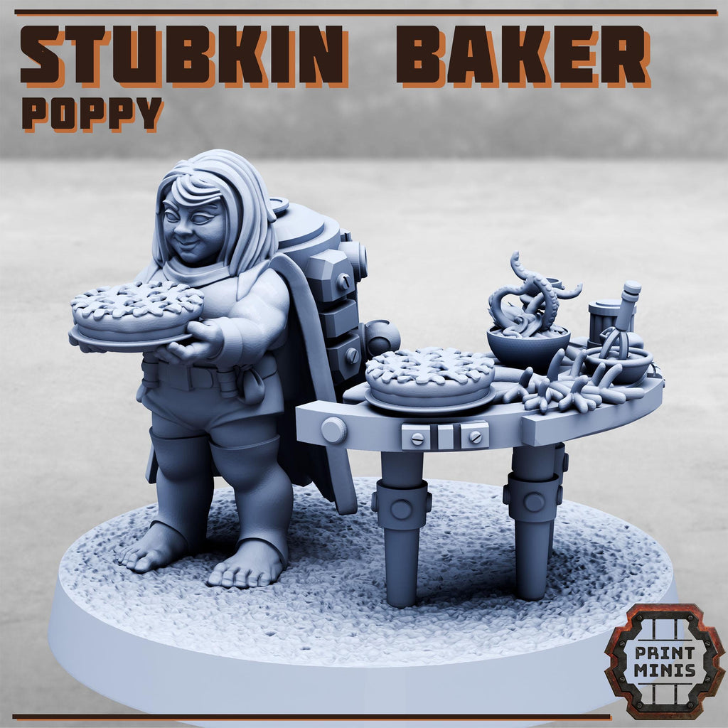 Poppy - Stubkin Baker from PrintMinis/ Wargame, Tabletop Miniatur+ Base