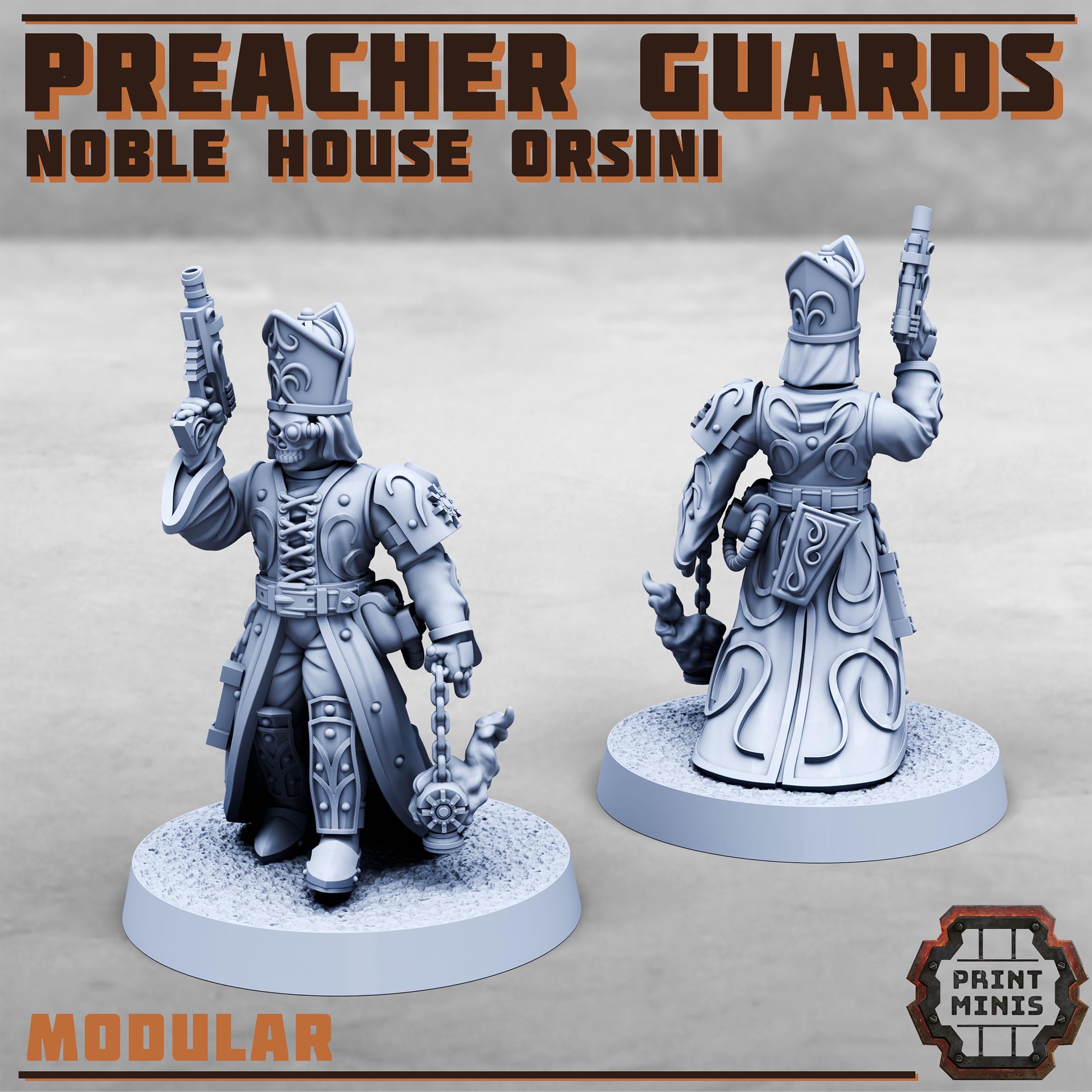 Preacher Guards - Noble House Osini from PrintMinis/ 4 Wargame, Tabletop Miniatures+ Bases