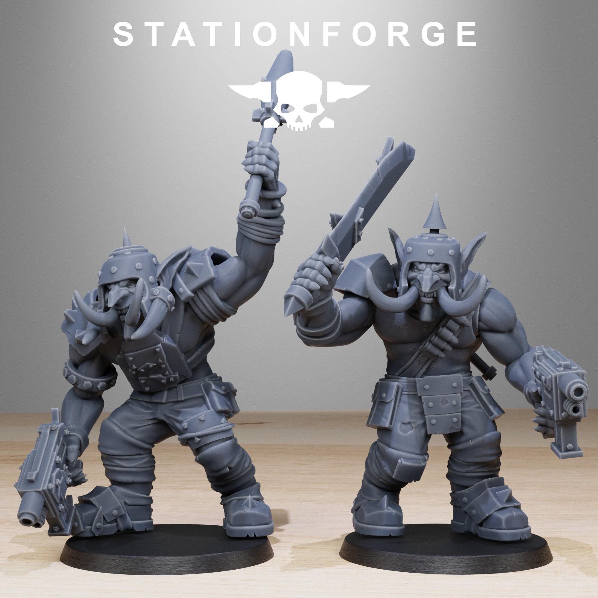 Orkaz Trolls from StationForge/10 Miniatures +Gratis Bases