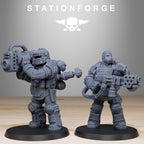 GrimGuard Armored Squad  from StationForge/10 Miniatures +Gratis Bases