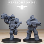 GrimGuard Armored Squad  from StationForge/10 Miniatures +Gratis Bases