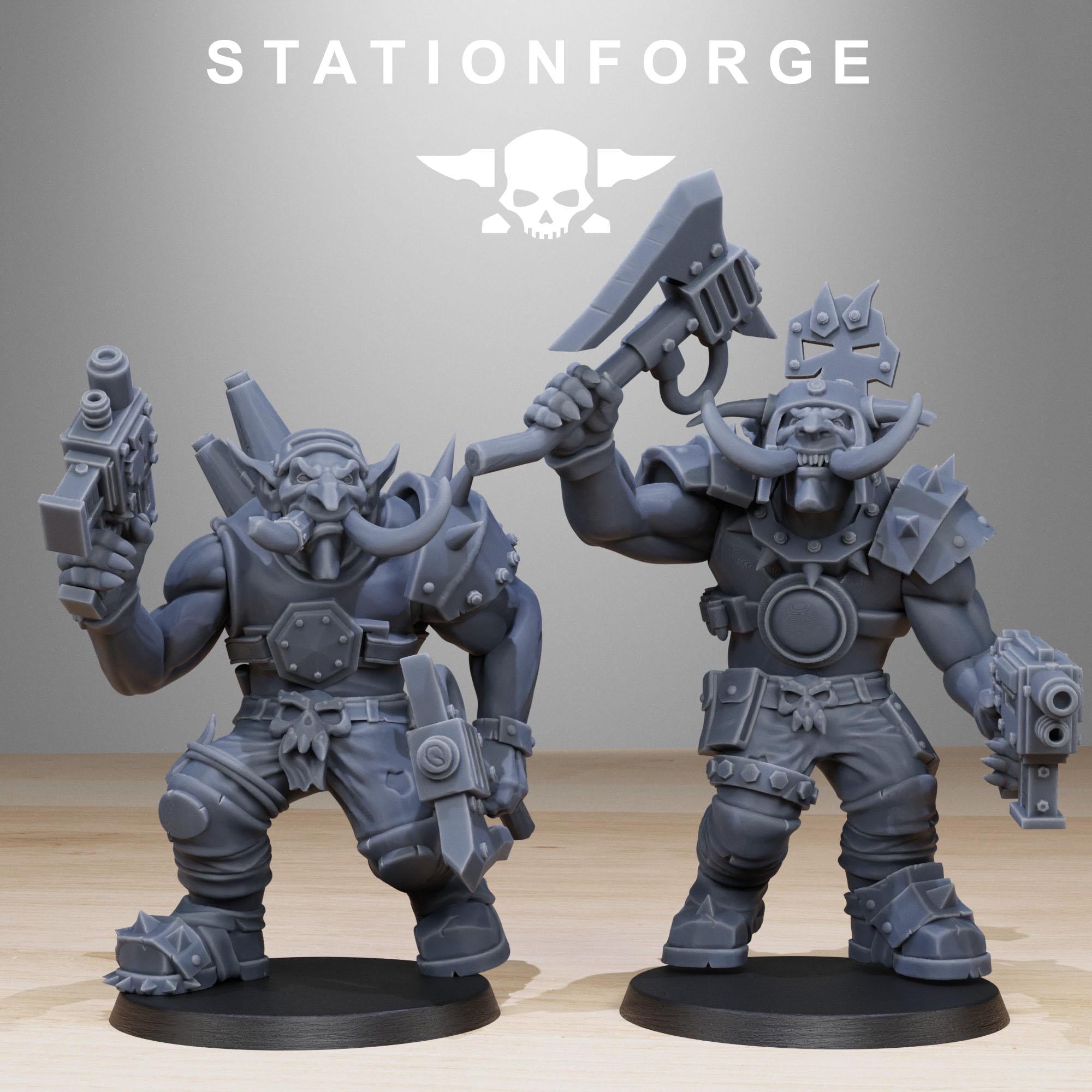 Orkaz Trolls from StationForge/10 Miniatures +Gratis Bases