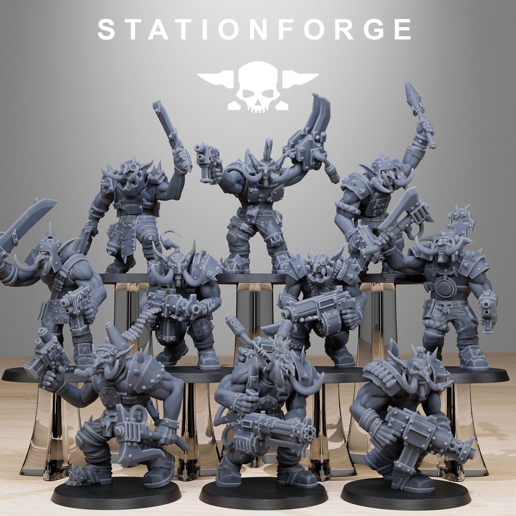 Orkaz Trolls from StationForge/10 Miniatures +Gratis Bases