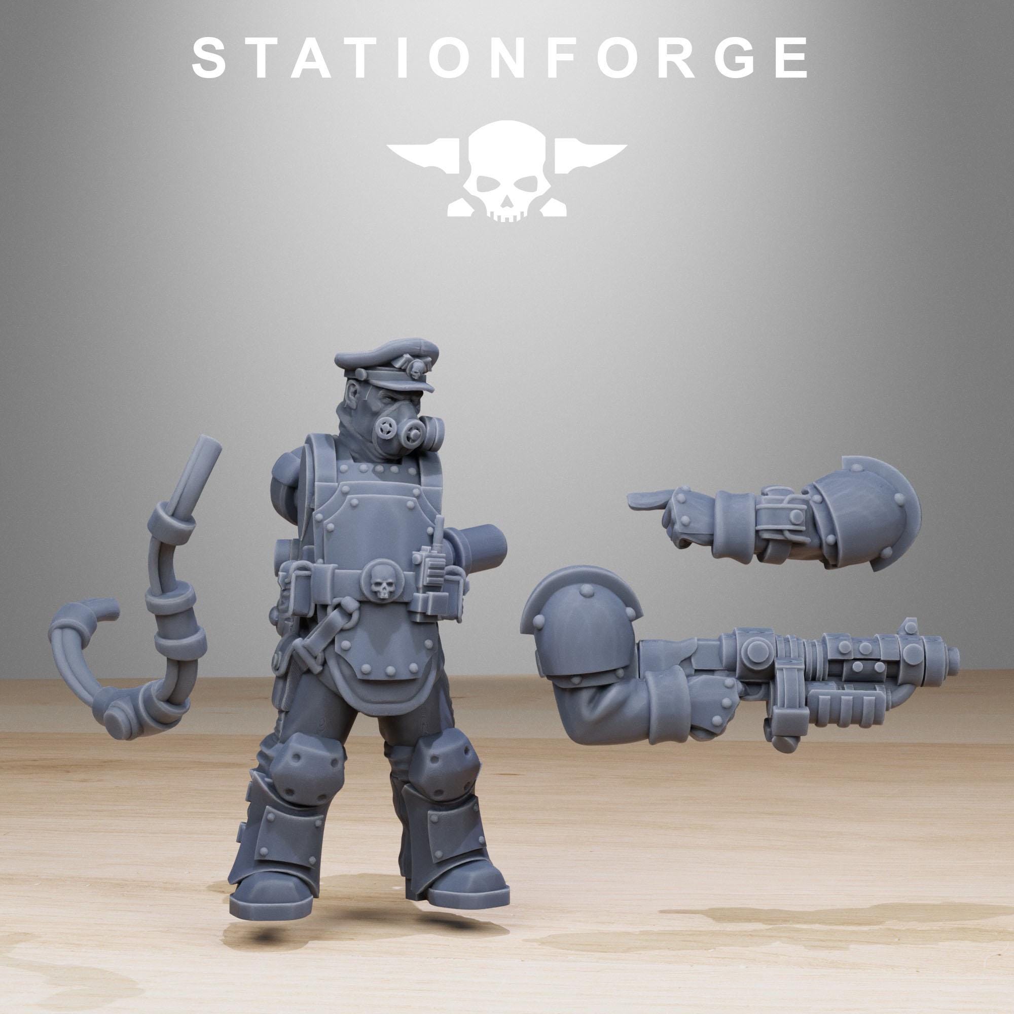 GrimGuard Armored Squad  from StationForge/10 Miniatures +Gratis Bases