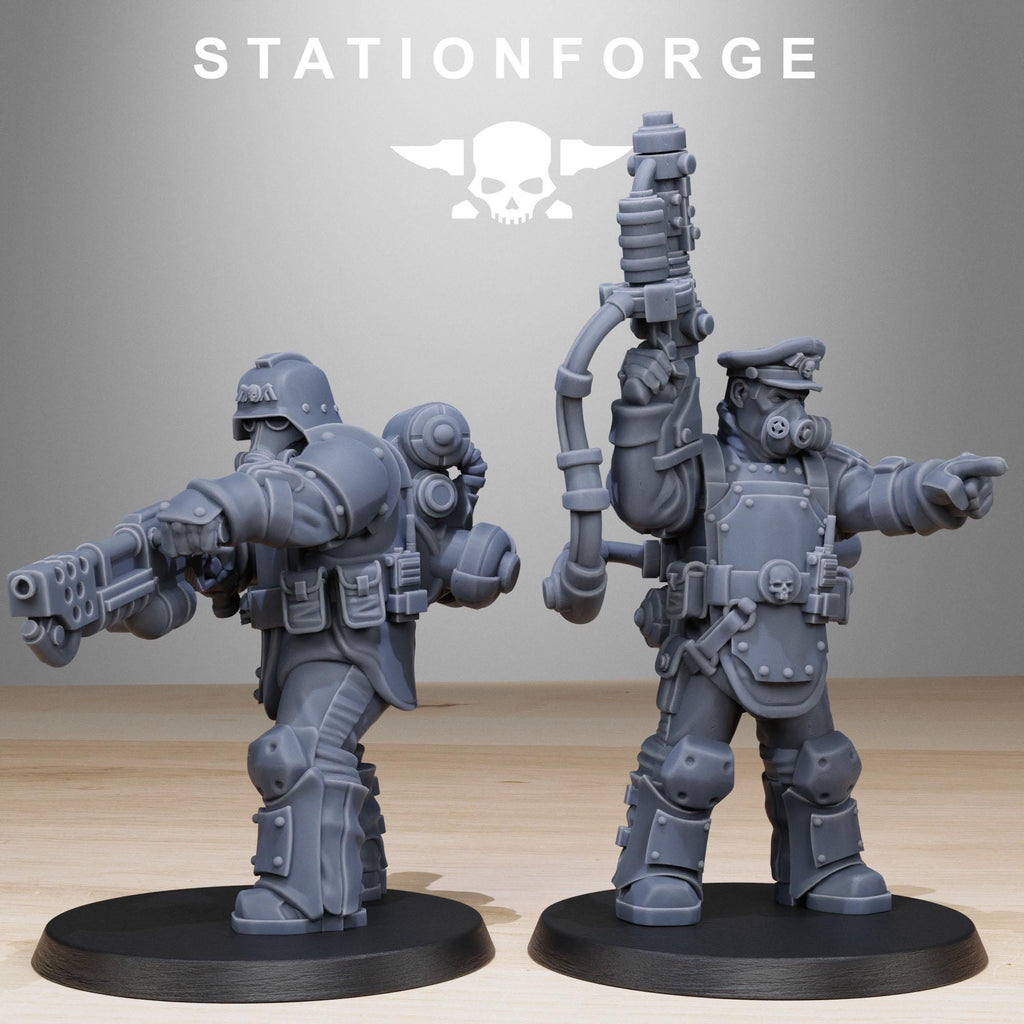GrimGuard Armored Squad  from StationForge/10 Miniatures +Gratis Bases