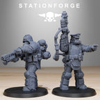 GrimGuard Armored Squad  from StationForge/10 Miniatures +Gratis Bases