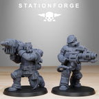 GrimGuard Armored Squad  from StationForge/10 Miniatures +Gratis Bases